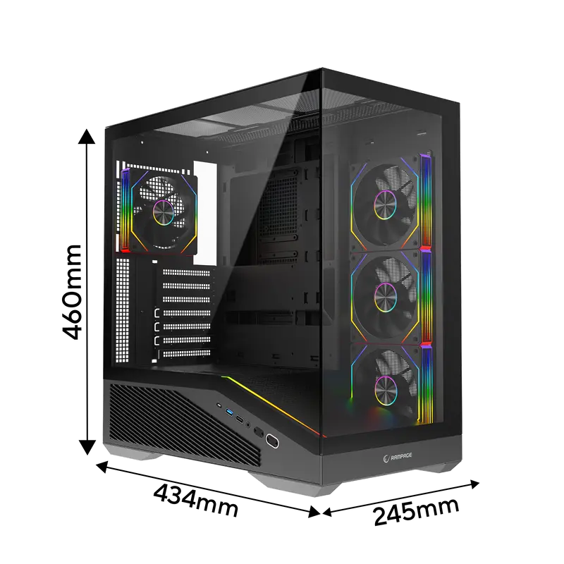 REAPER - 850W 80 Plus Bronze ATX 3.1 PCIe 5.1 Siyah 4*12cm ARGB Fan ATX Gaming Oyuncu Kasası