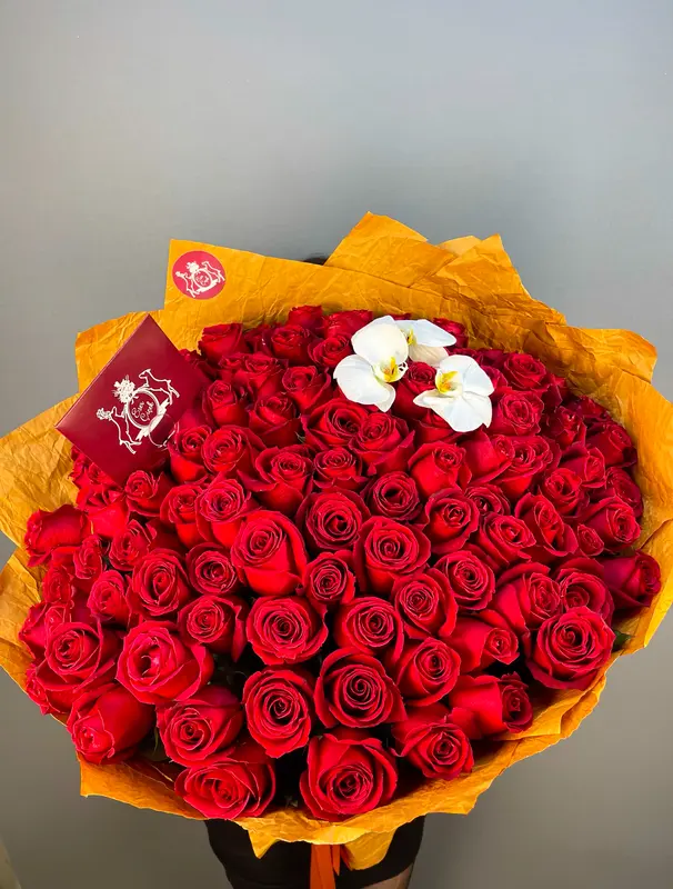 Royal Passion 101 Kırmızı Gül ve Orkide Buketi