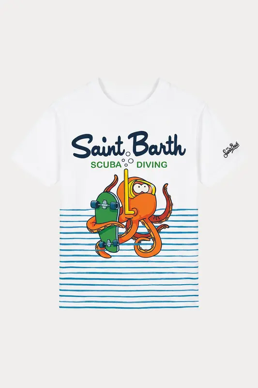 Saint Barth 4-6 Yaş Unisex Çocuk Scuba Diving Temalı T-shirt