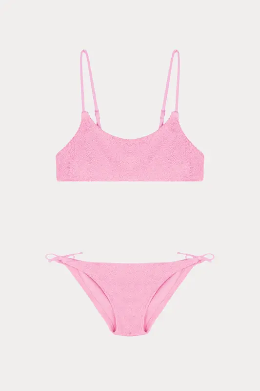 Saint Barth 6-8 Yaş Kız Çocuk Dokulu Kumaş Streç Bikini