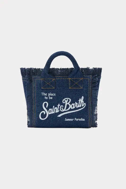 Saint Barth Mini Logolu Denim Çanta