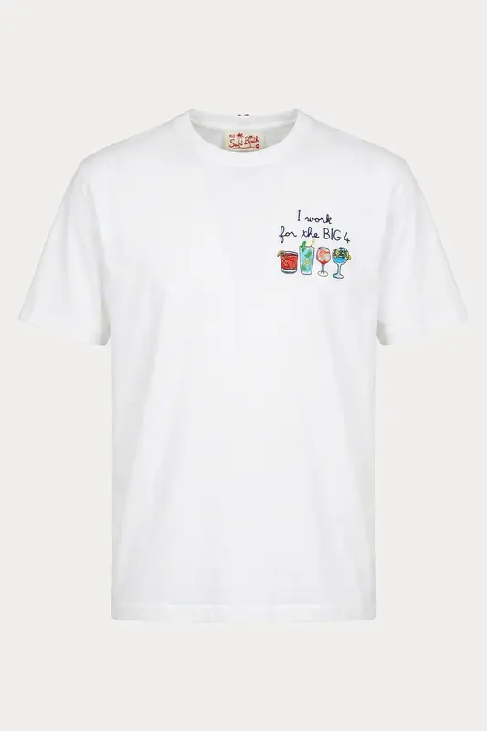 Saint Barth Regular Fit Kokteyl Temalı Logolu T-shirt
