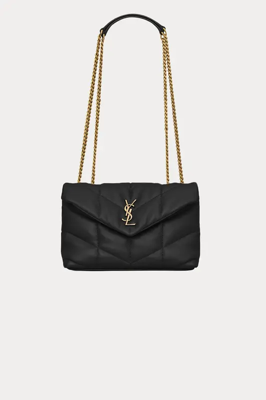 Saint Laurent Logolu Small Kapitone Deri Omuz Çantası