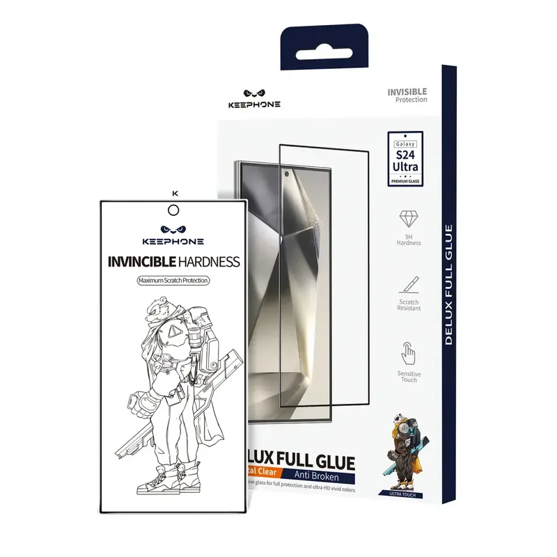 Samsung Galaxy S24 Ultra Delux Full Glue 2.5D Cam Ekran Koruyucu - Siyah