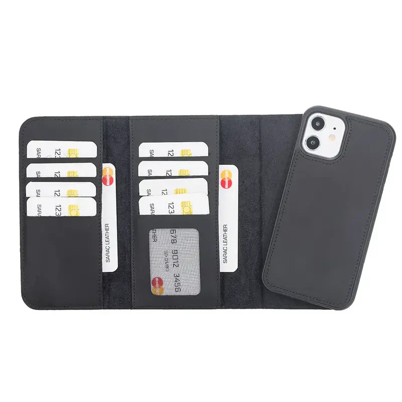 Santa iPhone 12 Mini Leather Detachable Wallet Case