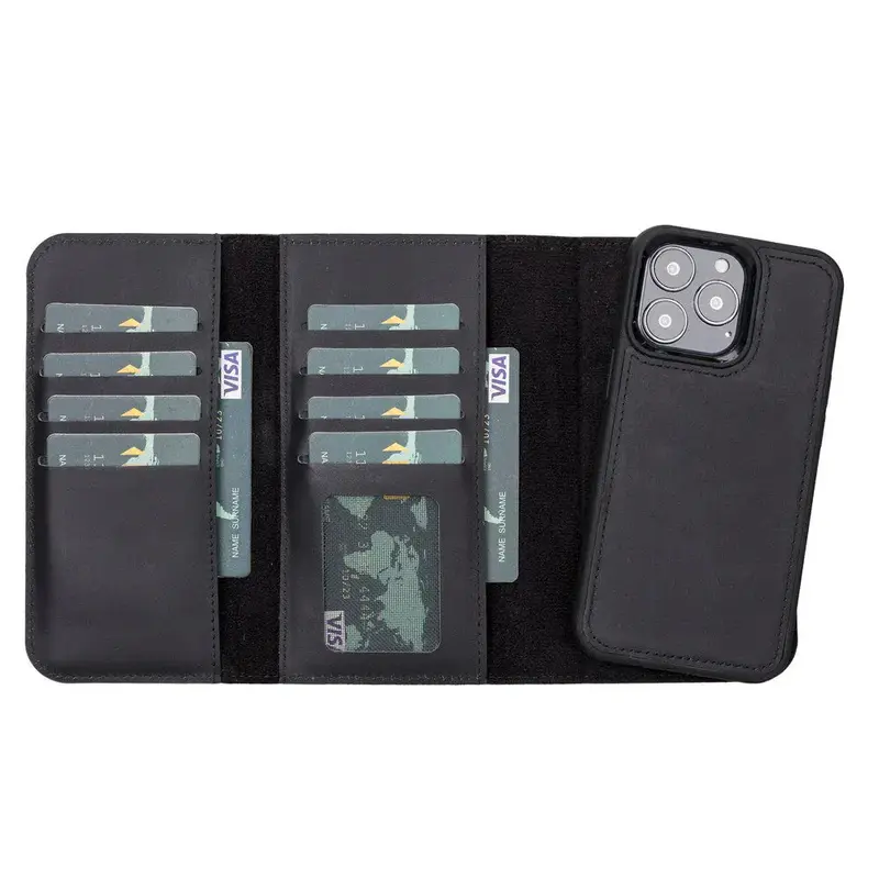 Santa iPhone 13 Pro Leather Detachable Wallet Case