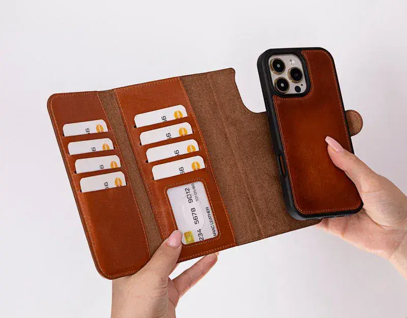 Santa iPhone 16 Pro Leather Detachable Wallet Case
