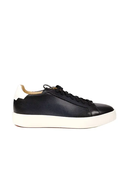 Santoni Baskılı Deri Sneaker Ayakkabı