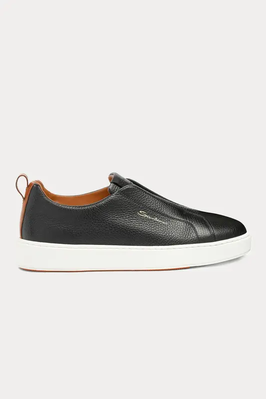Santoni Lastik Bantlı Deri Sneaker Ayakkabı