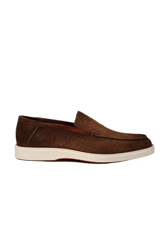 Santoni Örgü Süet Loafer Ayakkabı
