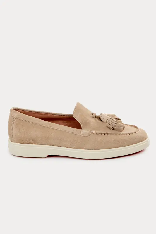 Santoni Süet Püsküllü Loafer Ayakkabı