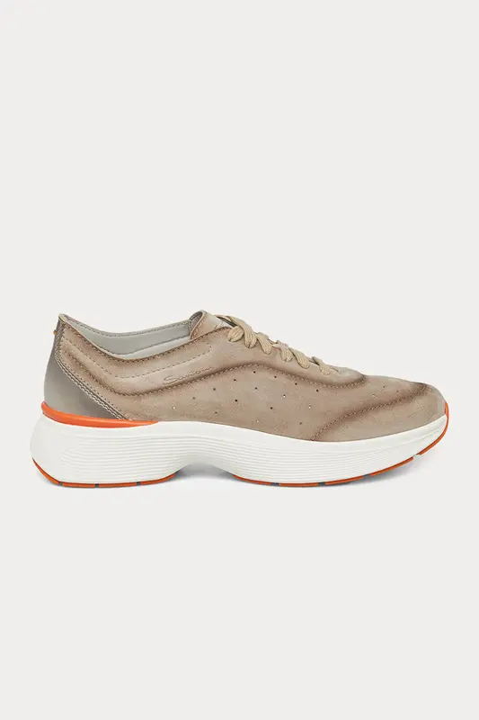 Santoni Ultra Hafif Taban Süet Sneaker Ayakkabı