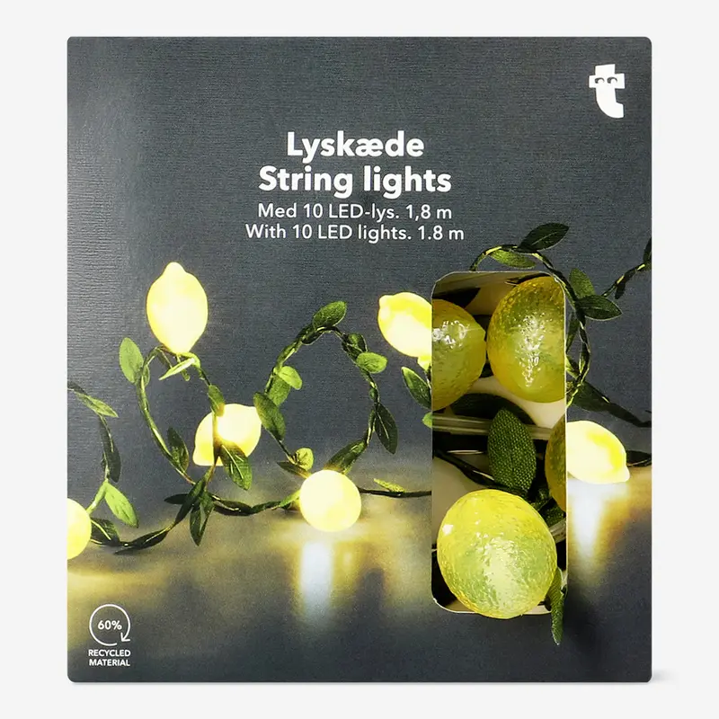 Sarı Limon Detaylı LED Işık Zinciri