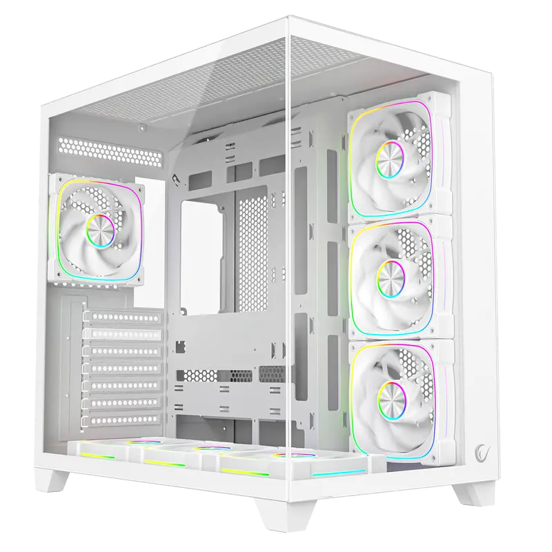 SEALITE - Beyaz Temperli Camlı ATX/M-ATX 7x12cm ARGB Pwm Fan+Kumanda Oyuncu Kasası