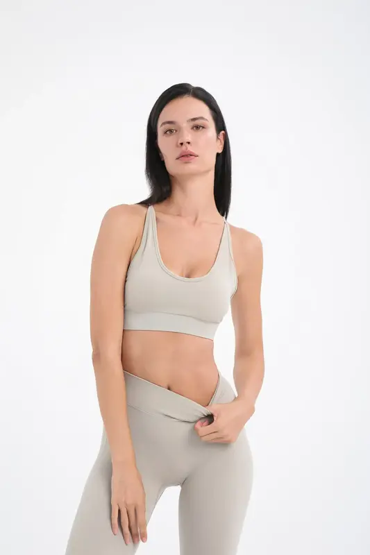 Seamless Çapraz Askılı Spor Bra W263 - Ekru