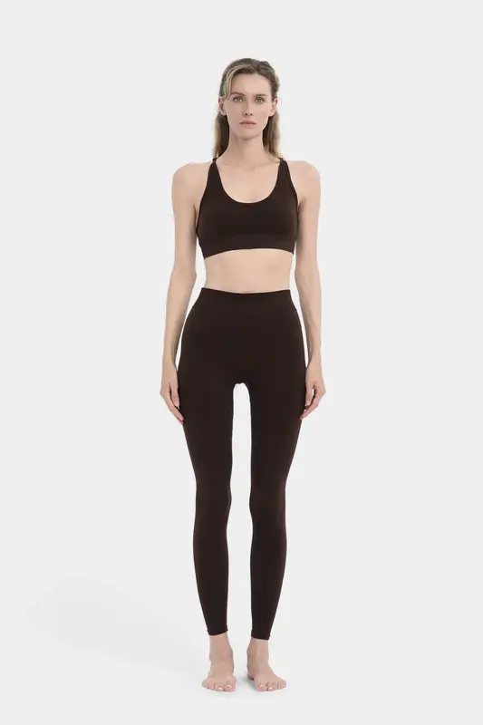 Seamless Çapraz Askılı Spor Bra W263 - Kahverengi