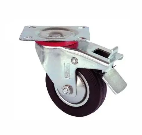 Servis Tekeri Tablalı Frenli Siyah Döner Çap 80 Mm
