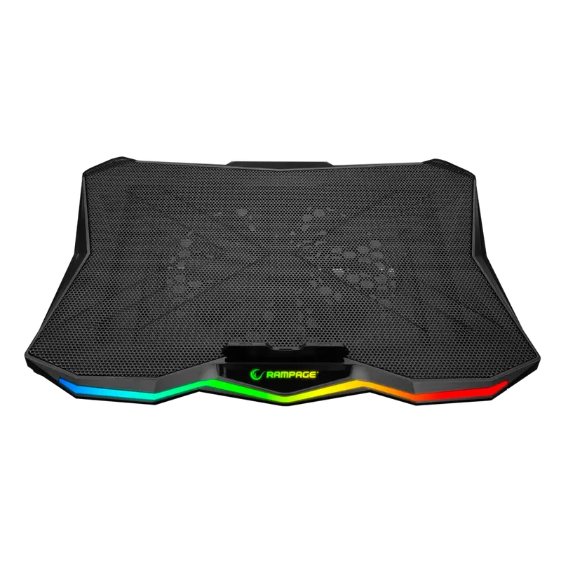 SHOWY - 180mm Fan 15-17inç RGB Işıklı Notebook Soğutucu Stand-Siyah