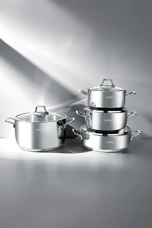 Silver Klasik 8 Parça Paslanmaz Çelik Tencere Seti
