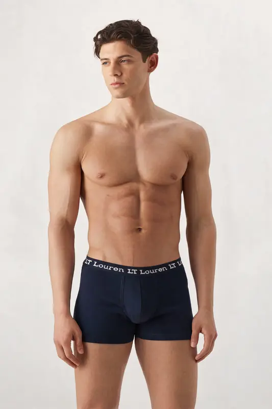 Siyah Düz Erkek 3'lü Boxer Seti - Siyah
