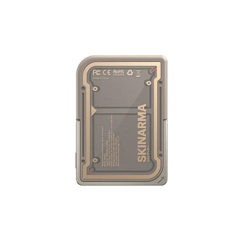 Skinarma Nexus Mecha Kablosuz Mag-Şarj ve PD Hızlı Şarj Özellikli Metal Standlı Taşınabilir Powerbank Kablosuz 15W PD 20W 5000mAh