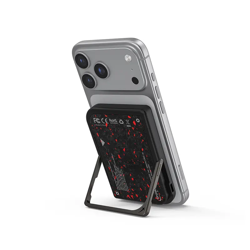 Skinarma Vektor Mag-Şarj Uyumlu Kablosuz ve PD Hızlı Şarj Özellikli Metal Standlı Taşınabilir Powerbank 15W 5000mAh