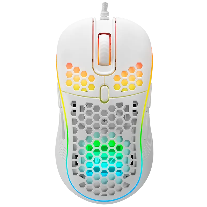 Smx-R85 Gentle 12800 Dpi RGB Süper Hafif Makrolu Oyuncu Mouse-Beyaz