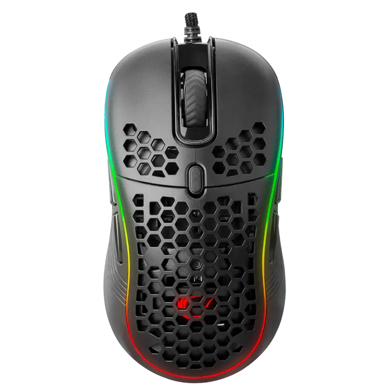 Smx-R85 Gentle 12800 Dpi RGB Süper Hafif Makrolu Oyuncu Mouse-Siyah