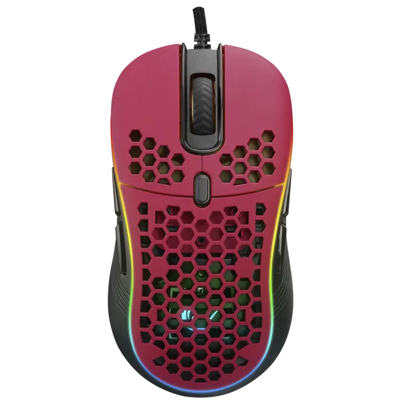 Smx-R85 Gentle 6400 Dpi RGB Süper Hafif Makrolu Oyuncu Mouse-Kırmızı