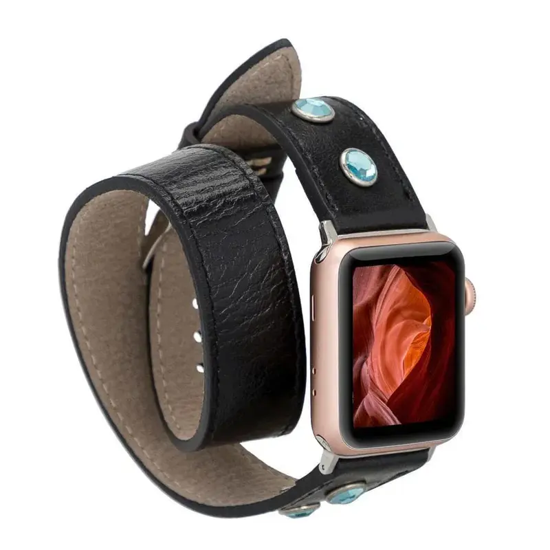 Solitare Double Tour Leather Apple Watch Band