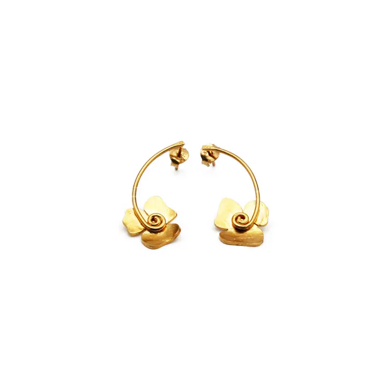 Spiral Bloom Earrings — Sterling Silver, Gold Plated