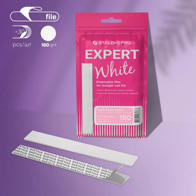 STALEKS EXPERT 20 Düz törpü için yumuşak tabanlı yapışkan yedek törpüler, 180 grit (30 adet)