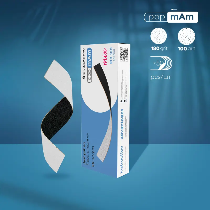 STALEKS EXPERT 22  papmAm mix Çift taraflı düz törpü için değiştirilebilir yedek zımpara, 100/180 grit (50 adet)
