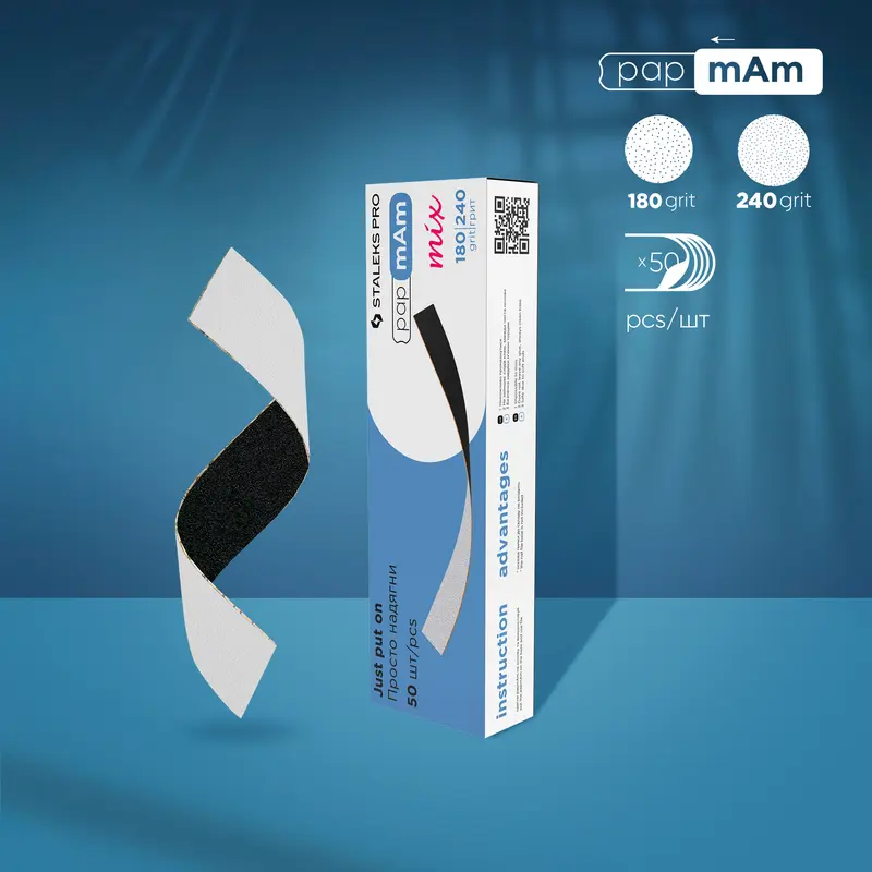 STALEKS EXPERT 22  papmAm mix Düz törpüleme için çift taraflı törpüler, 180/240 grit (50 adet)