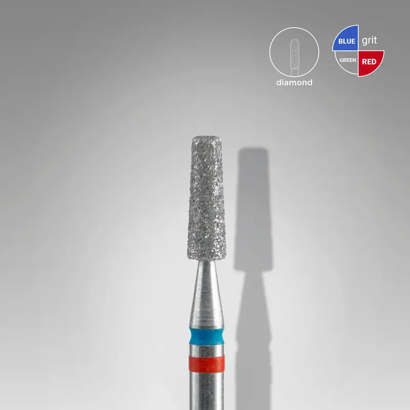 STALEKS EXPERT Elmas DUO koni freze, kırmızı-mavi, çap 2,5 mm, çalışma kısmı 8 mm