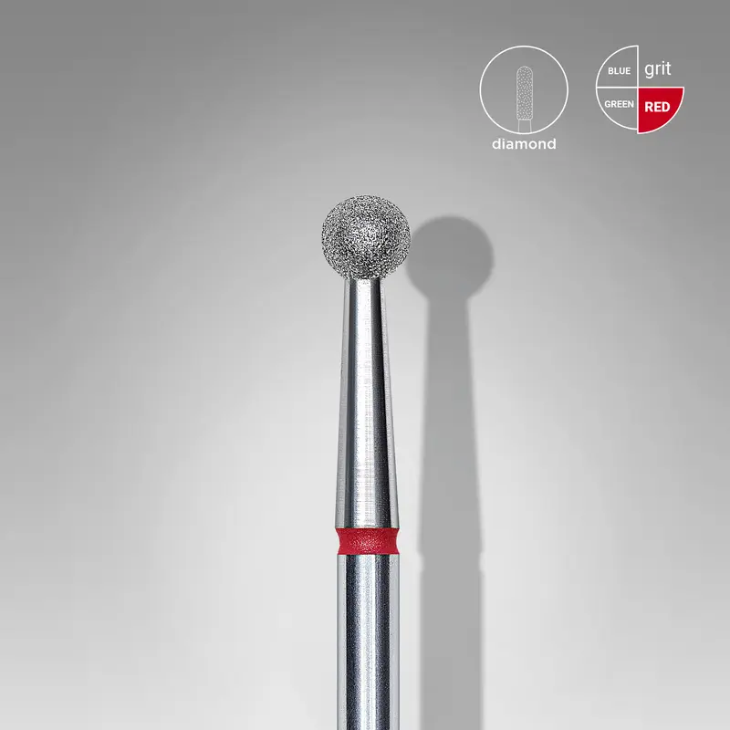 STALEKS EXPERT Elmas frez, top şeklinde, kırmızı, çap 3,5 mm
