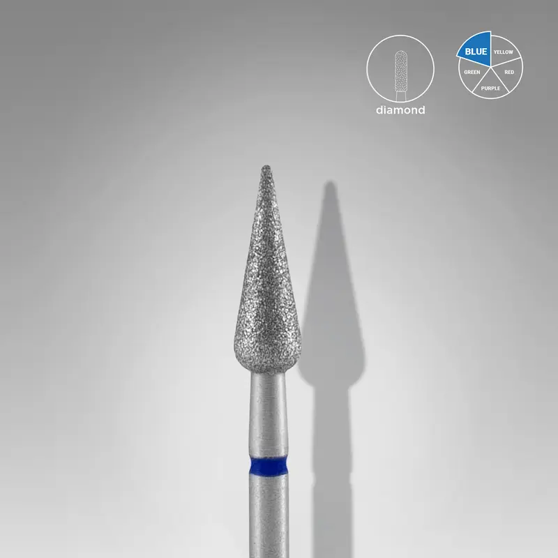 STALEKS EXPERT Elmas freze sivri armut mavi, çap 4 mm, çalışma kısmı 12 mm