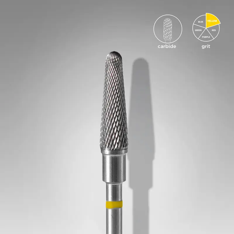 STALEKS EXPERT Sert alaşım kesik koni freze, sarı, çap 4 mm, çalışma kısmı 13 mm