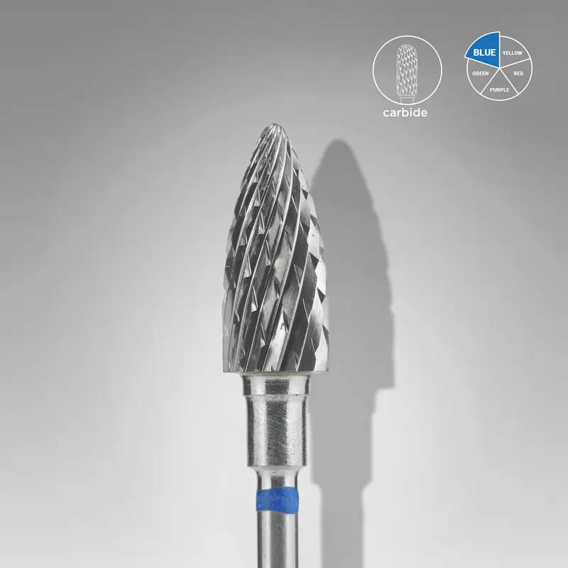 STALEKS EXPERT Sert alaşım kozalak freze, mavi, çap 6 mm, çalışma kısmı 14 mm