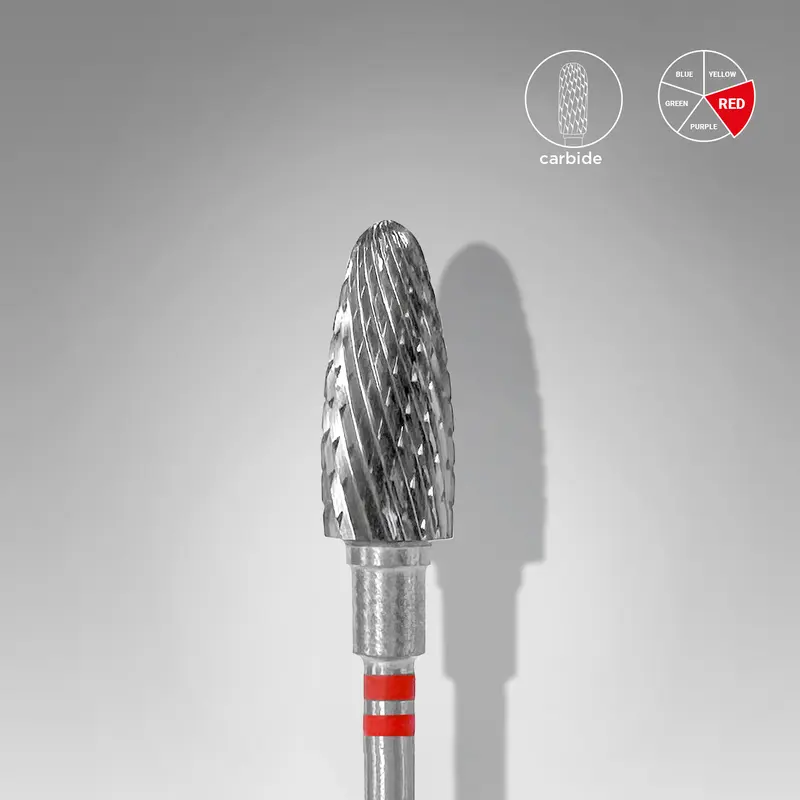 STALEKS EXPERT Solaklar için sert alaşım mısır freze, kırmızı, çap 6 mm, çalışma kısmı 14 mm