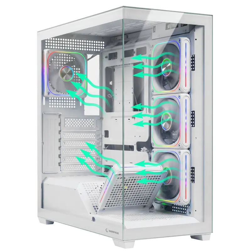 SYLON - 750W 80 Plus Bronze Beyaz 5*12cm ARGB Fan ATX MID-T Gaming Oyuncu Kasası