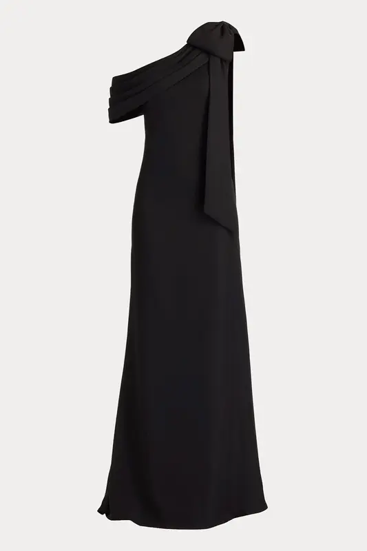 Tadashi Shoji Slim Fit Tek Omuz Maxi Abiye Elbise