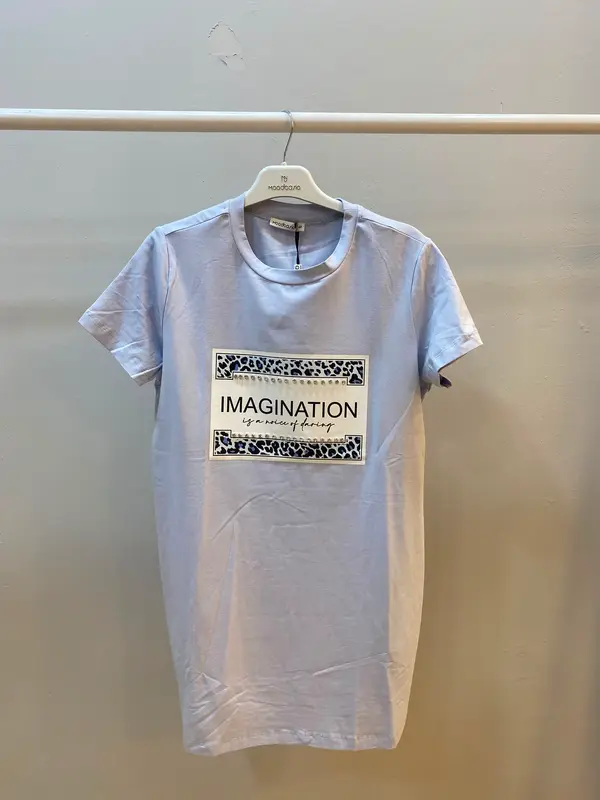 TAŞLI BASKILI TSHIRT Açık Mavi