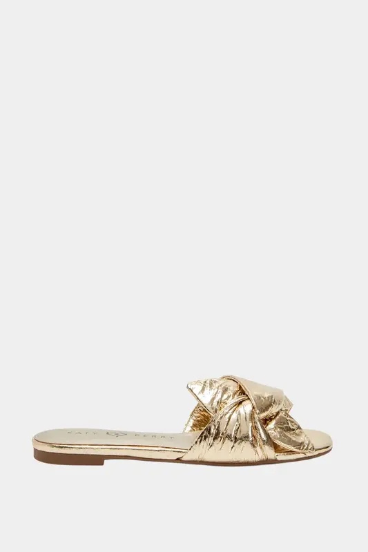 The Halie Bow Kadın Gold Fiyonklu Terlik