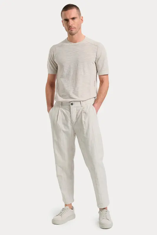 Transit Loose Fit Tek Pile Çizgili Pantolon