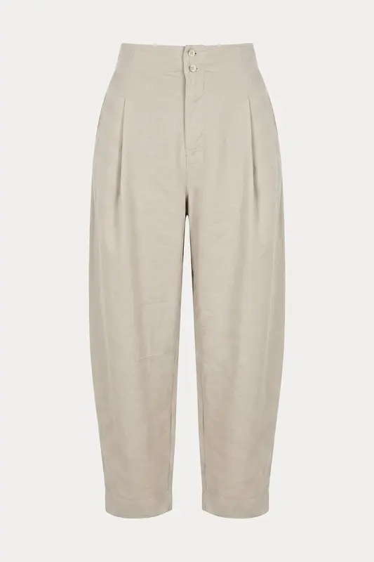 Transit Regular Fit Tek Pile Streç Keten Pantolon