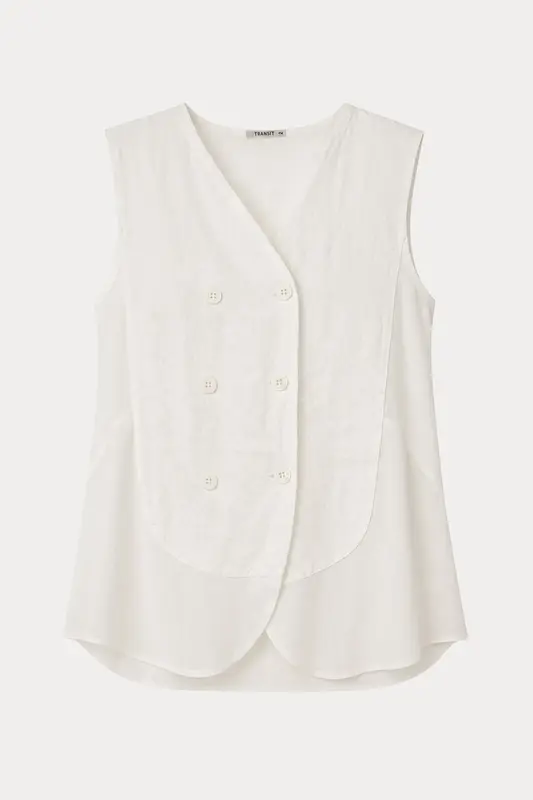 Transit Relaxed Fit Kruvaze Keten Yelek