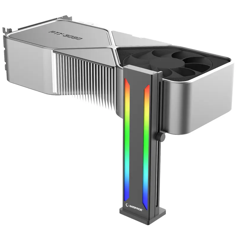 Trim X10 Aluminyum ARGB Dikey VGA Ekran Kartı Tutucu-Siyah