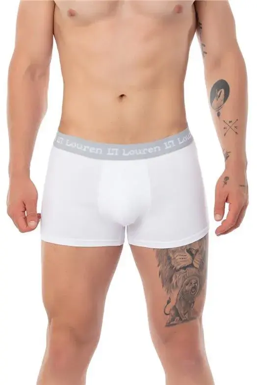U625 Erkek 3'lü Boxer - Beyaz