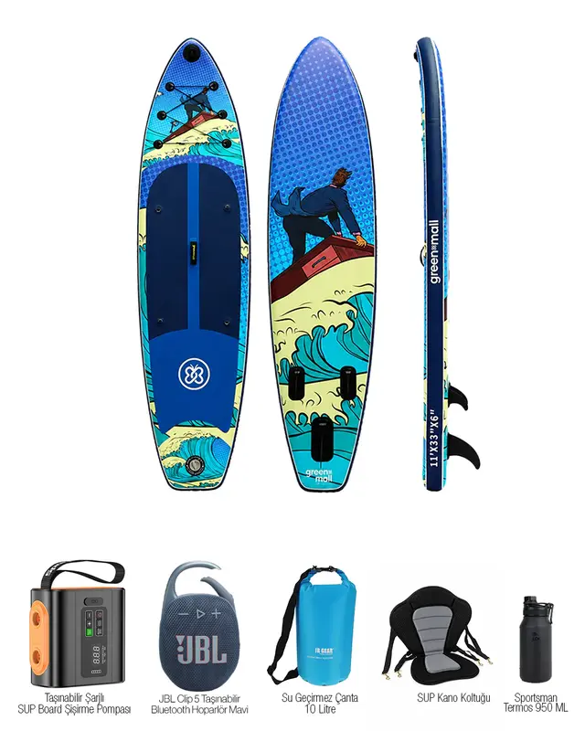Ultimate Set – Wave Fighter Şişme SUP Board / Paddle Board 335 cm